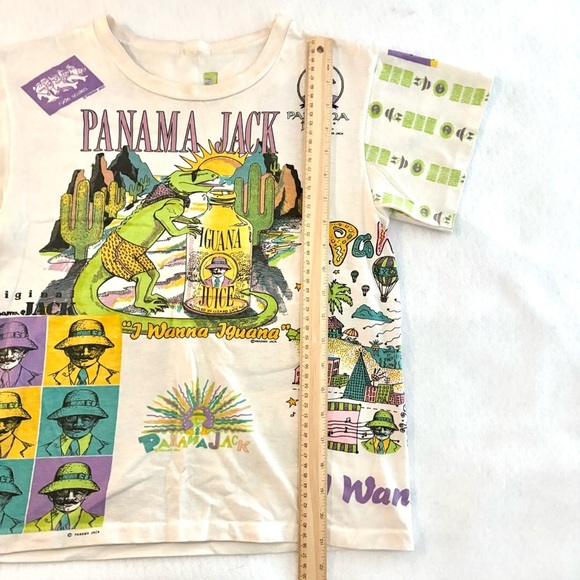 Vintage Panama Jack AOP Single Stitch Pastel T-Shirt Tee Size Youth Small - Picture 8 of 8